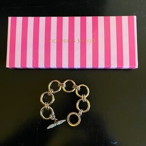 vintage victoria secret chucky rose gold toggle bracelet with crystal wings NIB